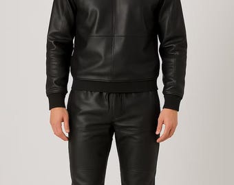 Genuine Sheep Leather Tracksuit | Men’s Luxury Streetwear Set