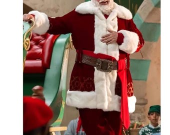 Deluxe Velvet Santa Suit | Embroidered Christmas Outfit, Faux Fur Trim