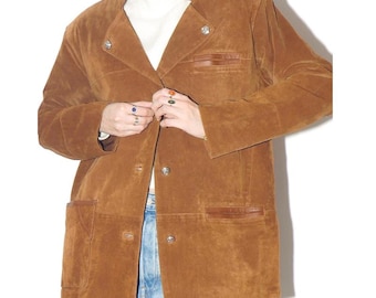 Brązowa kurtka zamszowa | Odzież wierzchnia w stylu retro folk boho z lat 90.