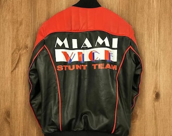 Miami Vice Leather Bomber Jacket: Ryan Gosling Retro Style