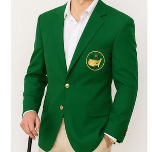 Men’s Green Golf Blazer | Masters Style Jacket | Golden Button Sports Coat | Golf Tournament Outfit