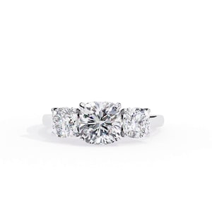 2.27 CT Square Cushion Cut Moissanite Diamond Ring / 14K White Gold Prong Setting Anniversary Gift Ring/ Unique Craft Ring Gift For Birthday