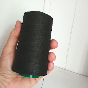 Black Linen Thread Big Spool 1000 m hand & machine quilting sewing craft lace jewelry unwaxed 3 ply big linen spool by Weeds Fashion