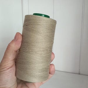 Natural Linen Thread Big Spool 1000 m hand & machine quilting sewing craft lace jewelry unwaxed 3 ply big linen spool by Weeds Fashion