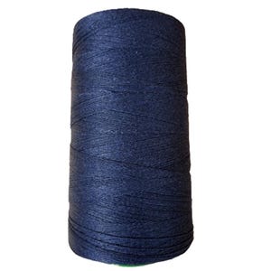 Navy Linen Thread Big Spool 1000 m hand & machine quilting sewing craft lace jewelry unwaxed 3 ply big linen spool by Weeds Fashion