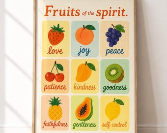 Fruit of the Spirit Wall Art, Christian Poster, Christian Artwork, Fruit of the Spirit Art, Room Decor, Christian Wall decor, Nursery Art