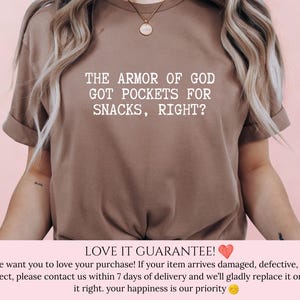 Camiseta cristiana divertida, camiseta de la armadura de Dios, regalo de humor cristiano, camiseta cristiana sarcástica, camiseta divertida de Jesús, camiseta con versículo bíblico imagen 6