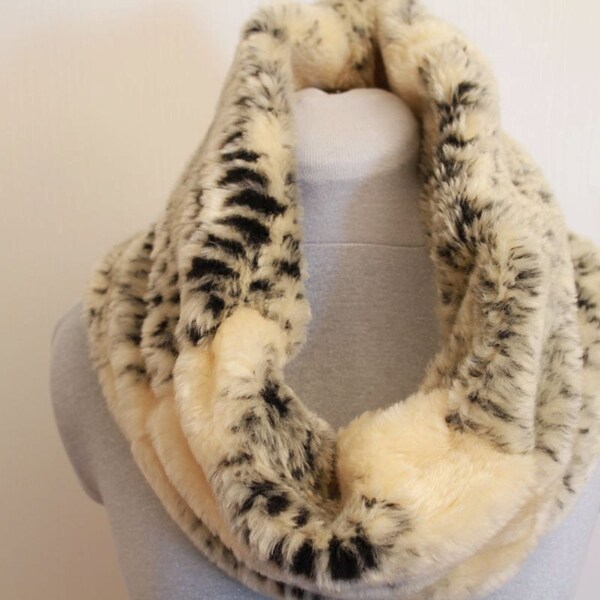 SALE 50% OFF Cheetah Faux Fur Cowl Scarf