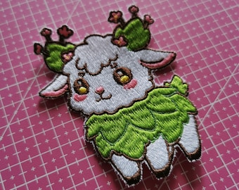 Pflanzenschaf Aufnäher, Kawaii Schaf Bügelbild, Kaktus Lamm Aufnäher, Fantasy Tier, Gärtner Geschenk, Sukkulenten Liebhaber, Süßer Tier Aufnäher