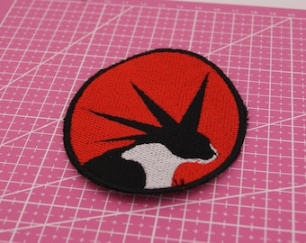 Punk Cat Patch, Mohawk Cat Iron-On, Sew-On Patch, Biker Cat, Studded Collar, Alternative Style Gift, Funny Animal Patch
