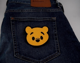 Cute Yellow Bear Face Patch - Honey Bear Embroidered Badge - Sweet Childhood Gift