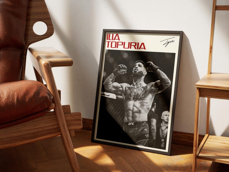 Topperia Ilia Topuria Poster, Topuria UFC Wall Art, Framed MMA Print, Sports ...