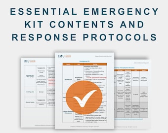 Emergency Kit Contents & Protocols: IV Therapy Clinic Guide (Digital Editable Download)