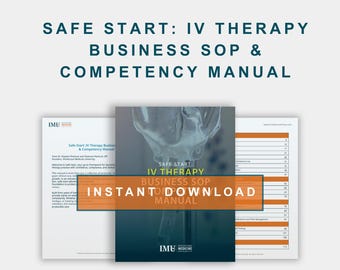 IV Therapy Business Startup SOP Manual: Clinical Protocols, Nurse Training (Digital Editable Download)