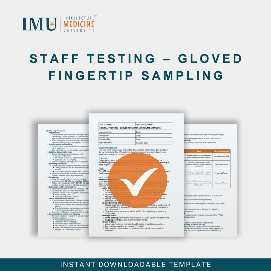 Fingertip Sampling Gloved Fingertip Sampling SOP – USP 797 Aseptic Compliance (digital ...