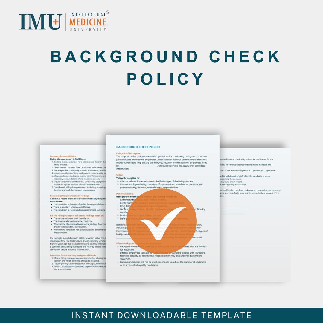 Employee Background Check Policy: Clinic Screening Procedures (digital ...