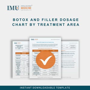 Botox and Filler Dosage Chart – Injection Guide by Treatment Area with Botox Units and Dermal Filler Volume for Aesthetic Clinics