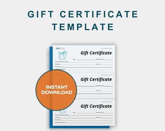 Clinic Gift Certificate Template - Customizable PDF (Digital Download