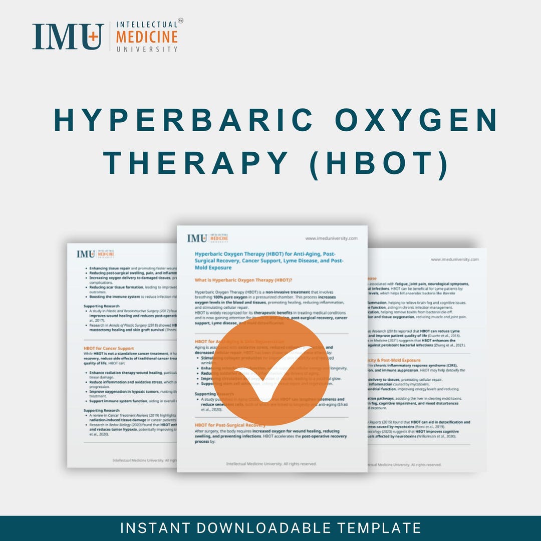 Hyperbaric Oxygen Therapy (HBOT) Patient Guide – Anti‑aging, Healing ...