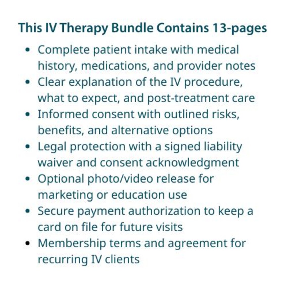 R Iv Forms.pdf IV Therapy Forms Template: Intake, Consent, Waiver (digital Download ...