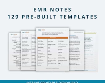 129 EMR Note Template Pre-Built Templates for Conventional and Functional Medicine Easy to use copy and paste adult and pediatrics