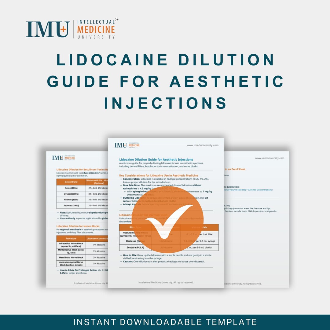 Lidocaine Dilution Guide for Aesthetic Injections – Safe Dosing (PDF ...