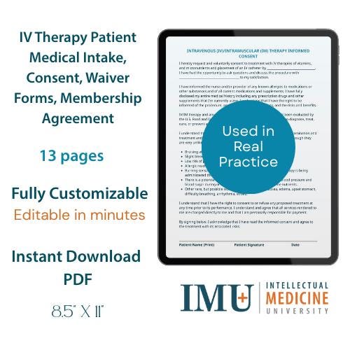R Iv Forms.pdf IV Therapy Forms Template: Intake, Consent, Waiver (digital Download ...