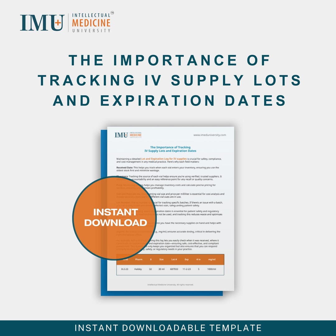 IV Supply Tracking Guide: Excel Setup, Safety Compliance (PDF Download ...
