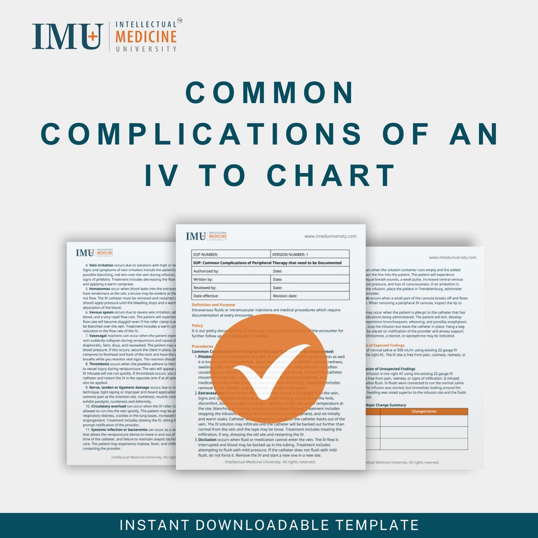 IV Complication Charting Guide: Symptoms, Treatments, EMR Notes ...