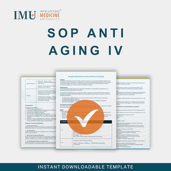 Anti-aging IV Therapy Protocol: NAD+, Vitamin C, Glutathione (PDF Download)  - Etsy Israel