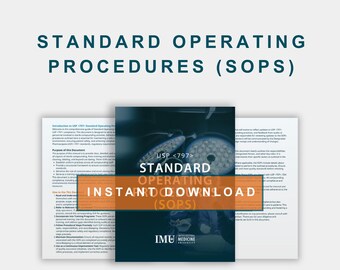 Plantillas de SOP USP 797: Preparación de fórmulas para terapia de vitaminas intravenosas, cumplimiento normativo (descarga digital)