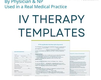 IV Therapy Forms Template: Intake, Consent, Waiver (Digital Download)