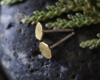 Solid 22k gold stud earrings with sterling silver posts