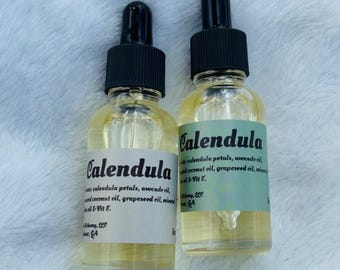 Calendula infused oil 1 oz glass dropper bottle