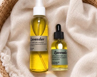 Lavender Body Oil, Moisturizing Bath & Massage Oil, 30mL Glass Dropper or 120mL Bottle