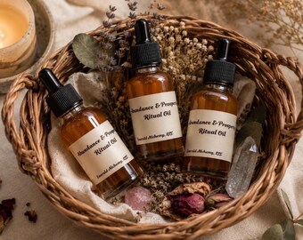 Abundance and Prosperity Ritual Oil | Money Drawing Spell Oil | Manifestation and Success Oil | Altar, Candle & Spiritual Work | 30mL