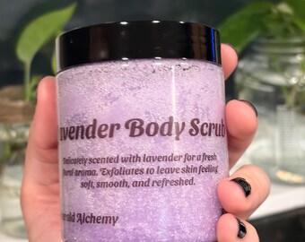 Lavendel suikerscrub | Exfoliërende lichaamsscrub | Handgemaakte natuurlijke bodypolish | Hydraterende spa-huidverzorging | Ontspannend zelfverzorgingscadeau | 237 ml