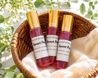 Sweet Pea Perfume Oil Roller | Floral Roll On Perfume | Long Lasting Fragrance Oil | Pocket Perfume Roller ball | Feminine Scent Gift