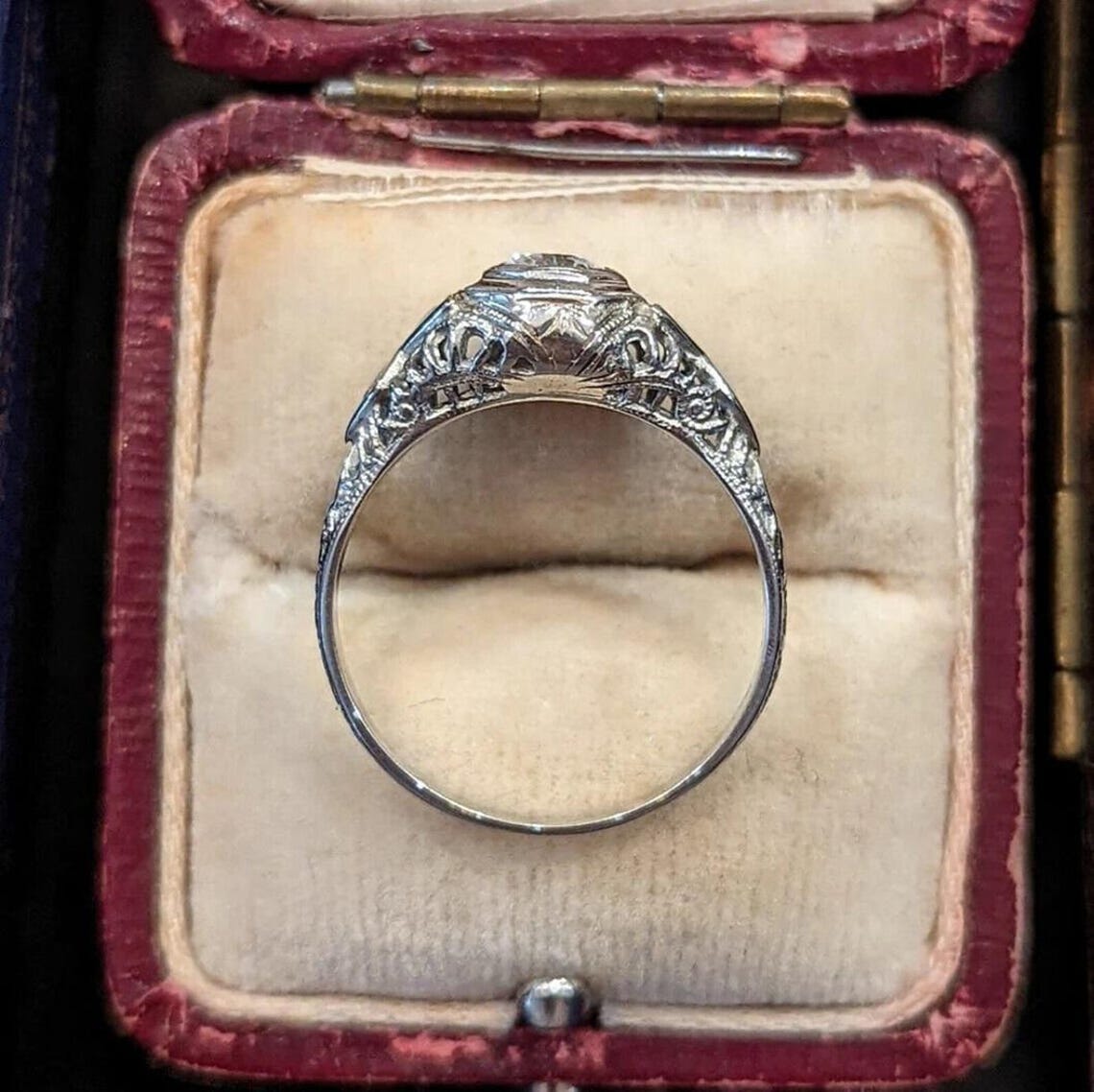 1890s Vintage Art Deco Engagement Ring for Women, Round Cut Diamond ...