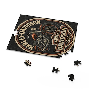 Harley-Davidson Motorcycle Puzzle | 120, 252, 500 pieces | Vintage Biker Decor, Man Cave Gifts, Puzzle Lovers, Motorcycle Enthusiasts, [...]