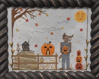 El tallador de calabazas - Patrón de punto de cruz digital