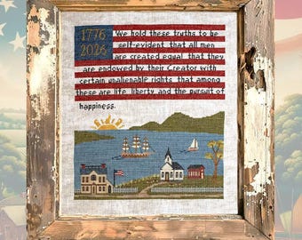 Gráfico de punto de cruz patriótico: Un año clásico