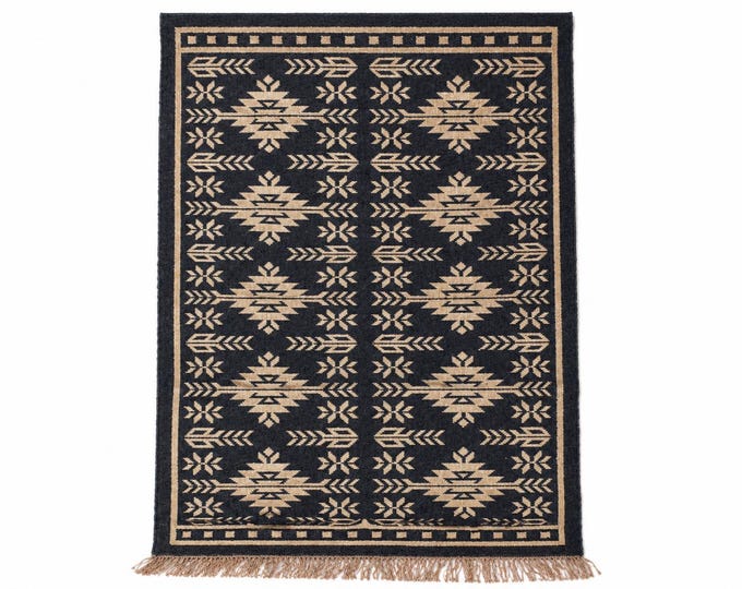 kilim rug/ Wool Jute Rug