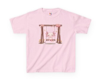 Axolotl-T-Shirt für Kinder, süßes rosa Axolotl-T-Shirt mit Grafik
