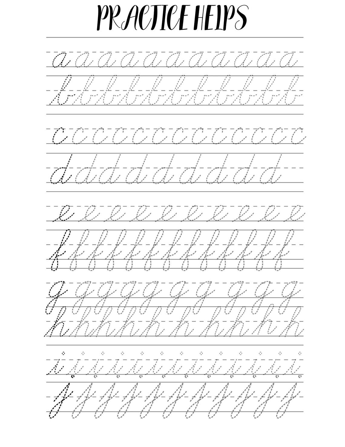 Simple Cursive Sheets - Practice Your Cursive! (lower Case Letters Only ...