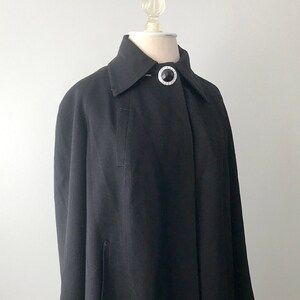 Black Vintage Coat, Retro Black Coat Large