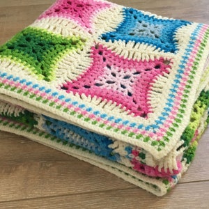 Handmade Crochet Baby Blanket - Crochet Throw - Blanket- Baby Gift