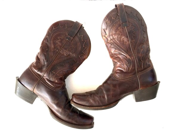 Leather Boots, Leather Cowboy Boots, Ariat Leathe… - image 2
