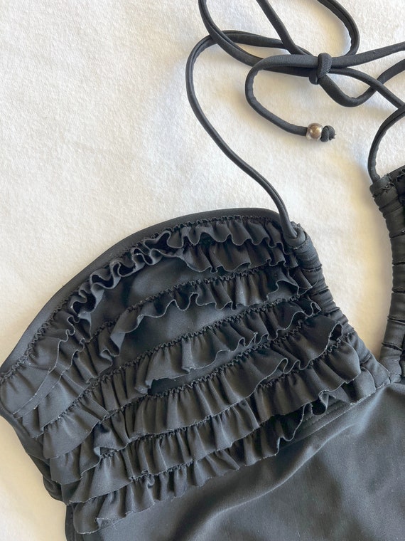 Black Ruffle One-Piece Swimsuit XL