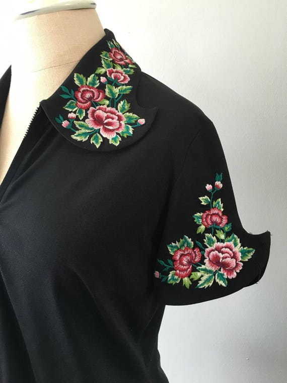 Rockabilly Top, Pagoda SleeveTop, Retro Blouse, Em